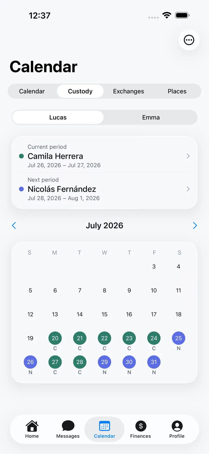 See who has the kids, week by week