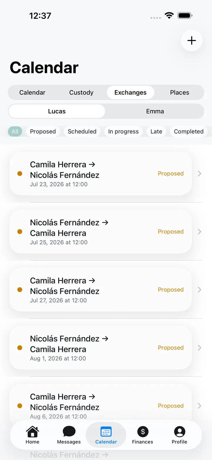 Plan pickups, holidays and swaps together